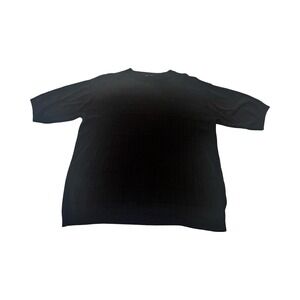 Bachrach Silk Cotton Sweater Shirt Men XL Black‎ Knit Short Sleeve Luxury